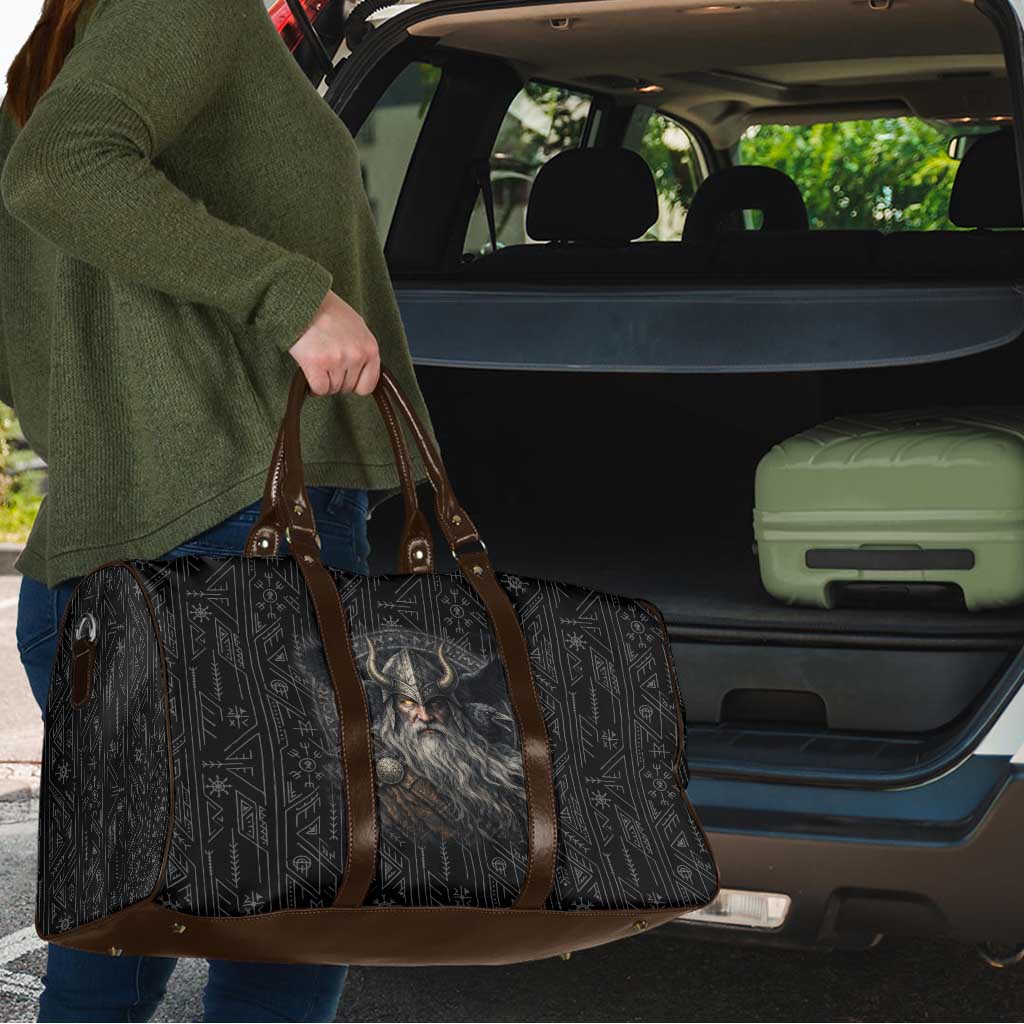 Vikings Odin Travel Bag with Viking Runes and Ravens Norse Mythology - Wonder Print Shop