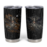 Vikings Odin Tumbler Cup with Viking Runes and Ravens Norse Mythology - Wonder Print Shop