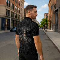Vikings Odin Zipper Polo Shirt with Viking Runes and Ravens Norse Mythology - Wonder Print Shop