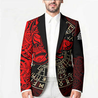 Yggdrasil Blazer with Red Norse Dragon and Runes Viking Heritage Tribute - Wonder Print Shop