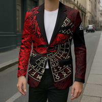 Yggdrasil Blazer with Red Norse Dragon and Runes Viking Heritage Tribute - Wonder Print Shop