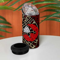 Yggdrasil 4 in 1 Can Cooler Tumbler with Red Norse Dragon and Runes Viking Heritage Tribute - Wonder Print Shop