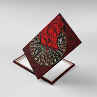 Yggdrasil Canvas Wall Art with Red Norse Dragon and Runes Viking Heritage Tribute - Wonder Print Shop
