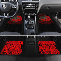Yggdrasil Car Mats with Red Norse Dragon and Runes Viking Heritage Tribute - Wonder Print Shop