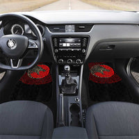Yggdrasil Car Mats with Red Norse Dragon and Runes Viking Heritage Tribute - Wonder Print Shop