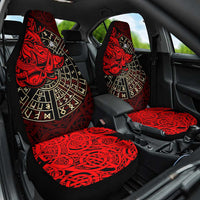 Yggdrasil Car Seat Cover with Red Norse Dragon and Runes Viking Heritage Tribute - Wonder Print Shop