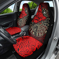 Yggdrasil Car Seat Cover with Red Norse Dragon and Runes Viking Heritage Tribute - Wonder Print Shop