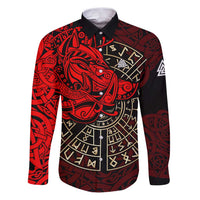 Yggdrasil Family Matching Puletasi and Hawaiian Shirt with Red Norse Dragon and Runes Viking Heritage Tribute - Wonder Print Shop