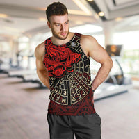 Yggdrasil Men Tank Top with Red Norse Dragon and Runes Viking Heritage Tribute - Wonder Print Shop