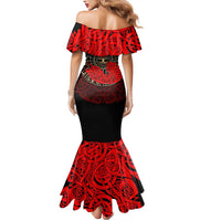 Yggdrasil Mermaid Dress with Red Norse Dragon and Runes Viking Heritage Tribute - Wonder Print Shop