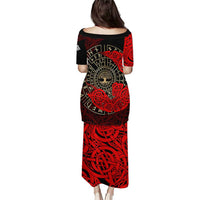 Yggdrasil Puletasi with Red Norse Dragon and Runes Viking Heritage Tribute - Wonder Print Shop