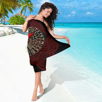 Yggdrasil Sarong with Red Norse Dragon and Runes Viking Heritage Tribute - Wonder Print Shop