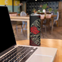 Yggdrasil Skinny Tumbler with Red Norse Dragon and Runes Viking Heritage Tribute - Wonder Print Shop