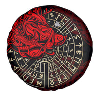 Yggdrasil Spare Tire Cover with Red Norse Dragon and Runes Viking Heritage Tribute - Wonder Print Shop