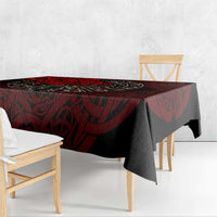 Yggdrasil Tablecloth with Red Norse Dragon and Runes Viking Heritage Tribute - Wonder Print Shop
