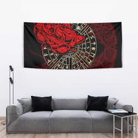 Yggdrasil Tapestry with Red Norse Dragon and Runes Viking Heritage Tribute - Wonder Print Shop