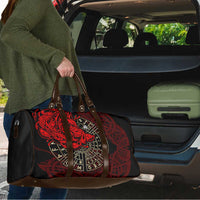 Yggdrasil Travel Bag with Red Norse Dragon and Runes Viking Heritage Tribute - Wonder Print Shop