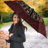 Yggdrasil Umbrella with Red Norse Dragon and Runes Viking Heritage Tribute - Wonder Print Shop