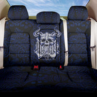 Vikings Skull Back Car Seat Cover with Horned Helmet, Blue Axes and Runes Norse Warrior Tribute - Wonder Print Shop