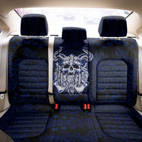 Vikings Skull Back Car Seat Cover with Horned Helmet, Blue Axes and Runes Norse Warrior Tribute - Wonder Print Shop