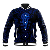 Vikings Skull Baseball Jacket with Horned Helmet, Blue Axes and Runes Norse Warrior Tribute - Wonder Print Shop