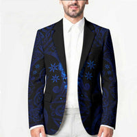 Vikings Skull Blazer with Horned Helmet, Blue Axes and Runes Norse Warrior Tribute - Wonder Print Shop