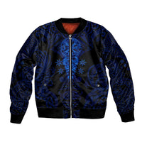 Vikings Skull Bomber Jacket with Horned Helmet, Blue Axes and Runes Norse Warrior Tribute - Wonder Print Shop