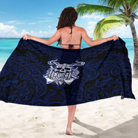 Vikings Skull Sarong with Horned Helmet, Blue Axes and Runes Norse Warrior Tribute - Wonder Print Shop
