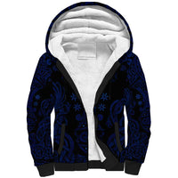 Vikings Skull Sherpa Hoodie with Horned Helmet, Blue Axes and Runes Norse Warrior Tribute - Wonder Print Shop