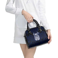 Vikings Skull Shoulder Handbag with Horned Helmet, Blue Axes and Runes Norse Warrior Tribute - Wonder Print Shop