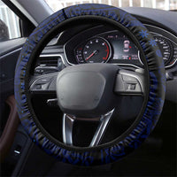Vikings Skull Steering Wheel Cover with Horned Helmet, Blue Axes and Runes Norse Warrior Tribute - Wonder Print Shop