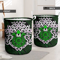 Vegvisir Laundry Basket with Green Dragons and Norse Knots Viking Protection Tribute - Wonder Print Shop