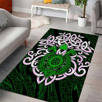 Vegvisir Area Rug with Green Dragons and Norse Knots Viking Protection Tribute - Wonder Print Shop