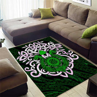 Vegvisir Area Rug with Green Dragons and Norse Knots Viking Protection Tribute - Wonder Print Shop