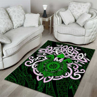 Vegvisir Area Rug with Green Dragons and Norse Knots Viking Protection Tribute - Wonder Print Shop