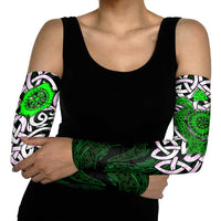 Vegvisir Arm Sleeves with Green Dragons and Norse Knots Viking Protection Tribute - Wonder Print Shop