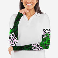 Vegvisir Arm Sleeves with Green Dragons and Norse Knots Viking Protection Tribute - Wonder Print Shop