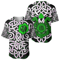 Vegvisir Baseball Jersey with Green Dragons and Norse Knots Viking Protection Tribute - Wonder Print Shop