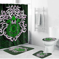 Vegvisir Bathroom Set with Green Dragons and Norse Knots Viking Protection Tribute - Wonder Print Shop