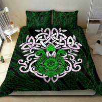 Vegvisir Bedding Set with Green Dragons and Norse Knots Viking Protection Tribute - Wonder Print Shop