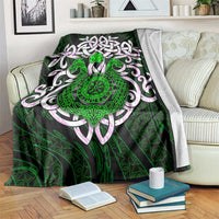 Vegvisir Blanket with Green Dragons and Norse Knots Viking Protection Tribute - Wonder Print Shop