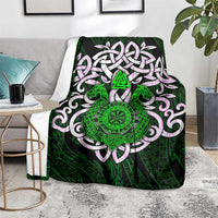 Vegvisir Blanket with Green Dragons and Norse Knots Viking Protection Tribute - Wonder Print Shop