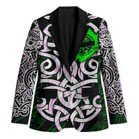 Vegvisir Blazer with Green Dragons and Norse Knots Viking Protection Tribute - Wonder Print Shop