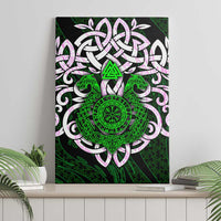 Vegvisir Canvas Wall Art with Green Dragons and Norse Knots Viking Protection Tribute - Wonder Print Shop