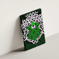 Vegvisir Canvas Wall Art with Green Dragons and Norse Knots Viking Protection Tribute - Wonder Print Shop