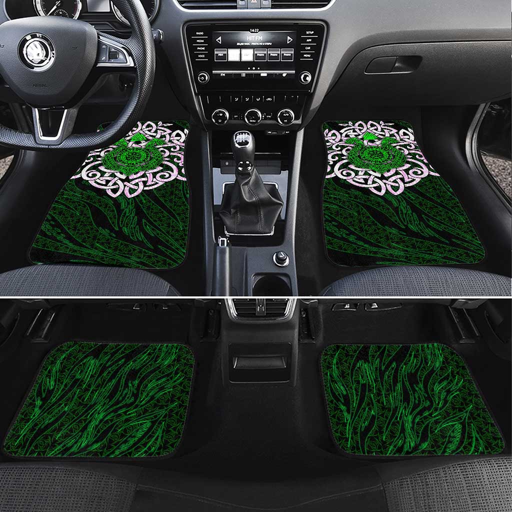 Vegvisir Car Mats with Green Dragons and Norse Knots Viking Protection Tribute - Wonder Print Shop