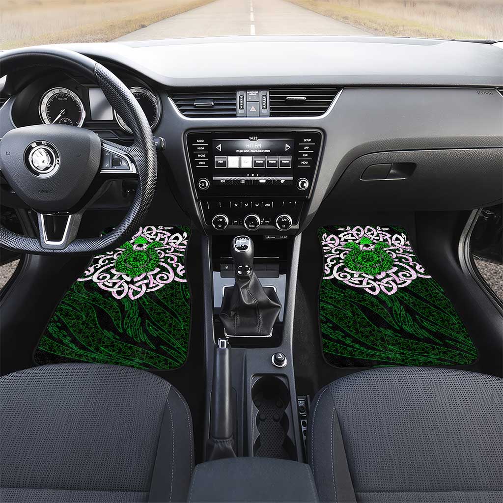 Vegvisir Car Mats with Green Dragons and Norse Knots Viking Protection Tribute - Wonder Print Shop