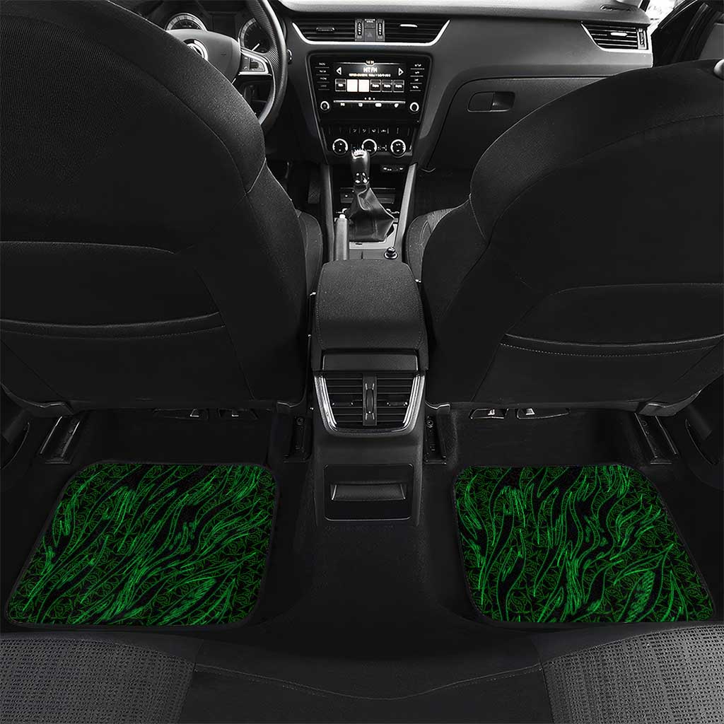 Vegvisir Car Mats with Green Dragons and Norse Knots Viking Protection Tribute - Wonder Print Shop
