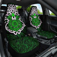 Vegvisir Car Seat Cover with Green Dragons and Norse Knots Viking Protection Tribute - Wonder Print Shop