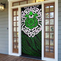Vegvisir Door Cover with Green Dragons and Norse Knots Viking Protection Tribute - Wonder Print Shop